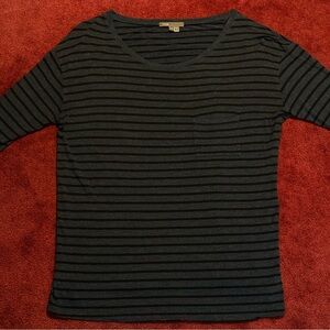 Vince blue and black Striped Long Sleeve Top
